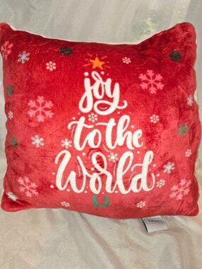 Joyland joy to the world Plush Christmas Pillow Multicolor Snowflakes